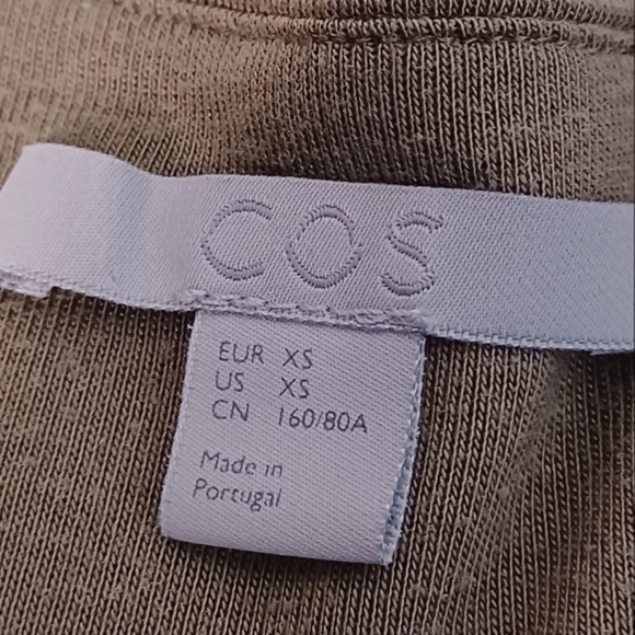 COS Lagenlook Olive Green Sz XS Long-sleeve Tunic Top - Picture 10 of 12